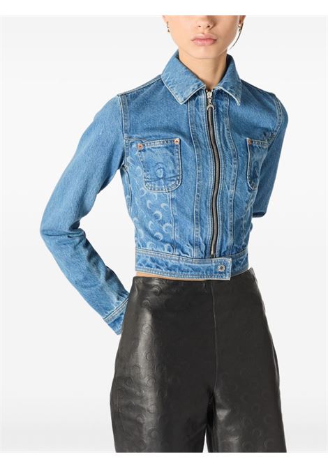 trucker zipped jacket woman blue MARINE SERRE | WJA076ACDEN0002BL05